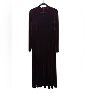 VTG David Warren Purple Velvet Mandarin Dress 14 Cheongsam Style Y2K Whimsigoth